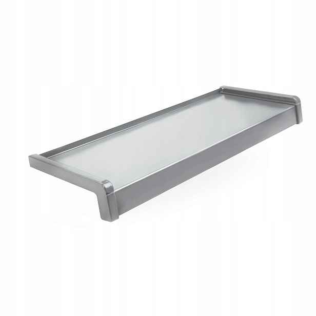 Vnější parapet Ocel Ocelový, Alu krytky šířka 30 cm délka 50 cm Stříbrná