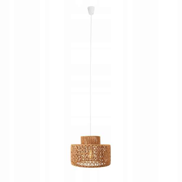 Závěsná lampa z hnědého pleteného papíru 40 cm do obývacího pokoje Maxlight