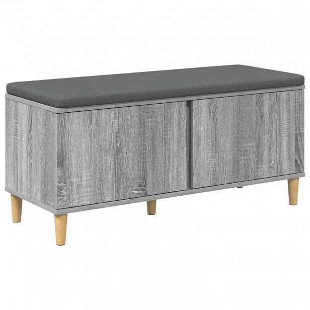 vidaXL Chodbičková lavice s polštářem Šedá Sonoma 100 x 38 x 46 cm