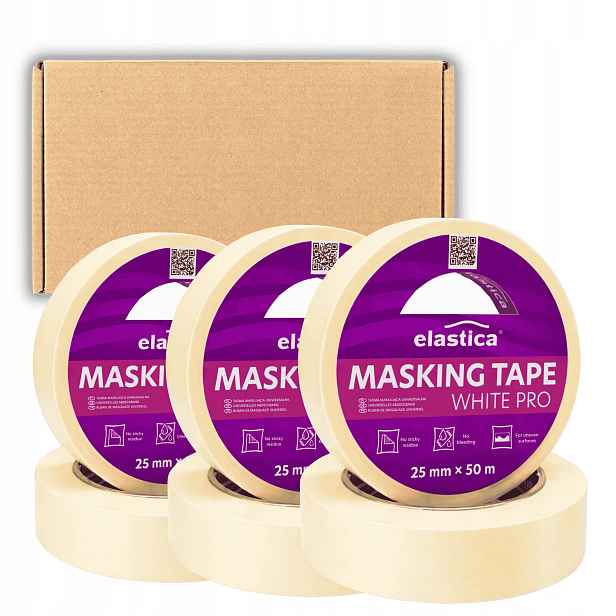 Malířská páska bílá 25 mm 50 m Elastica Whitemask Pro Karton 48 Kusů
