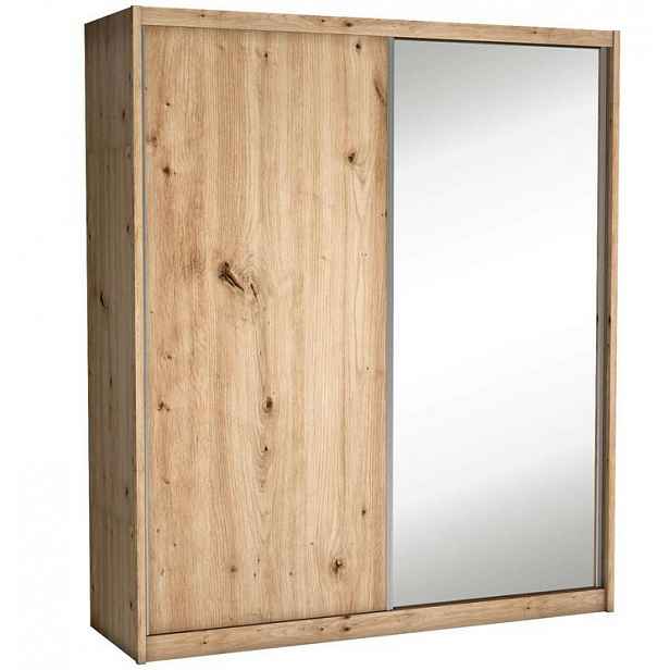 Skříň s posuvnými dveřmi se zrcadlem BERLINA 1 - šířka 208 cm, dub artisan