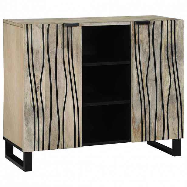 vidaXL Komoda Bílá 90 x 33 x 75 cm masivní mangovníkové dřevo
