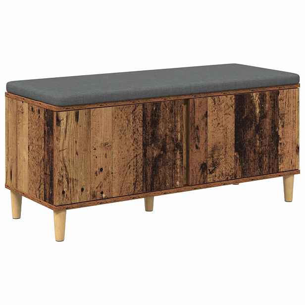 vidaXL Chodbičková lavice s polštářem Staré dřevo 100 x 38 x 46 cm
