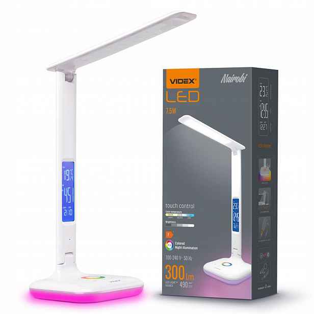Led stolní lampička 7.5W 490lm 5500K Studená bílá Stmívatelná Videx