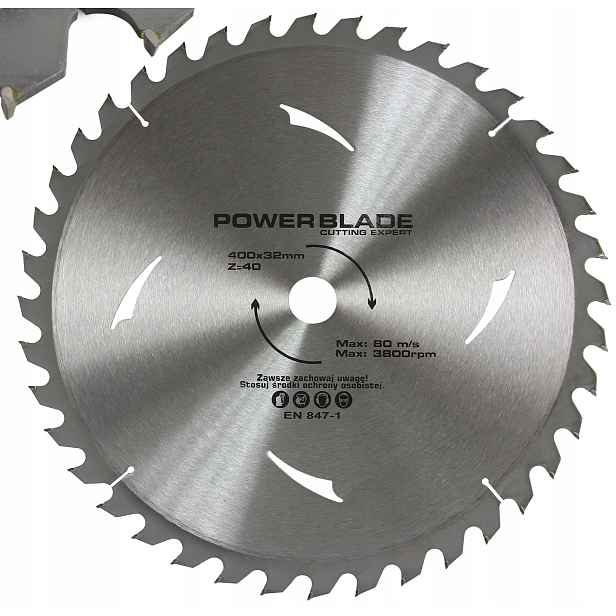 Vidiový kotouč PowerBlade na dřevo, řezací pila 400 x 32 mm, 40 zubů, Trajzega