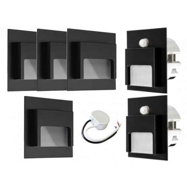 Sada Halogen Led schodišťová lampa 6x senzory