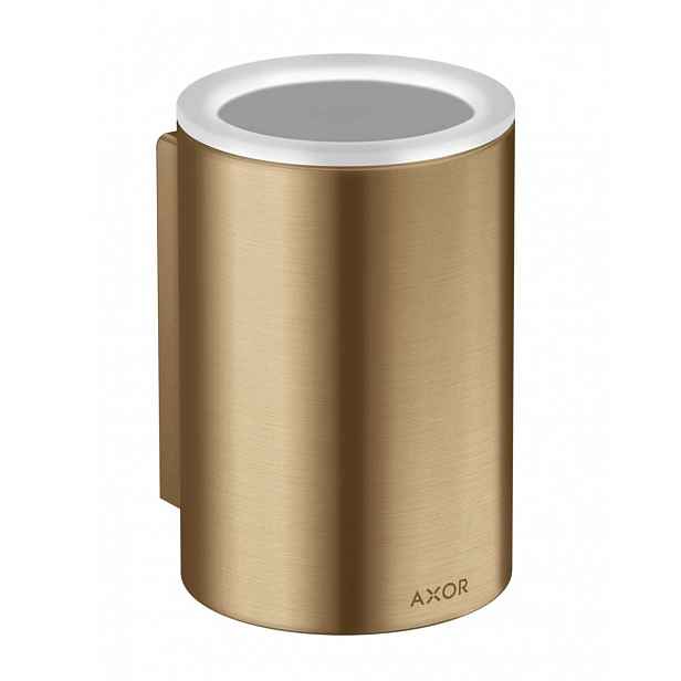 Axor Universal Circular - Držák kartáčků a pasty, sklo/kartáčovaný bronz 42804140