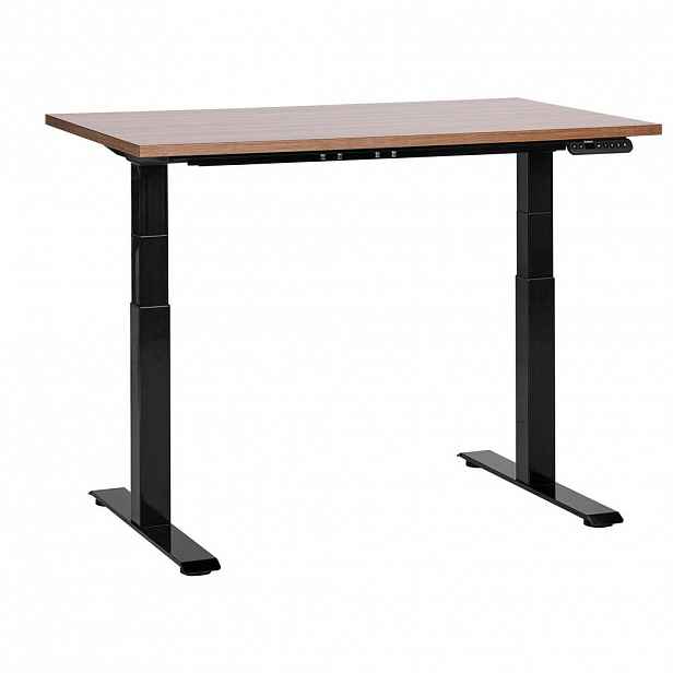 Beliani PSACÍ STŮL hnědočerný 120/72 cm elektrický výškově nastavitelný Destin III