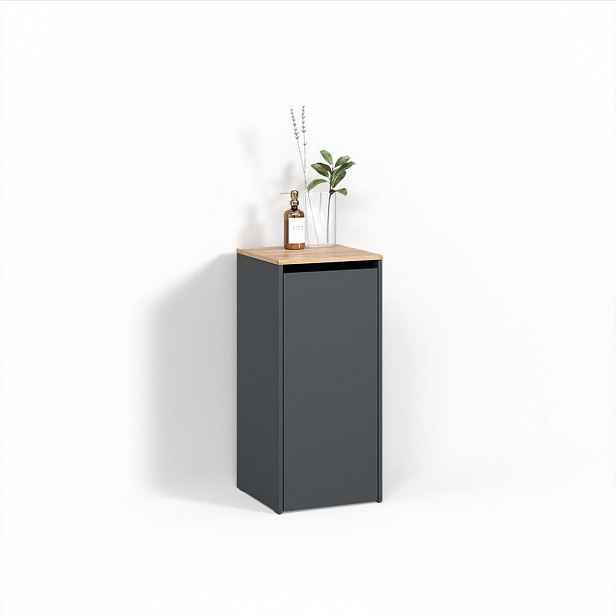 Livinity® KOUPELNOVÁ SKŘÍŇKA Paolina Antracit/zlatý dub 40.2 x 88.2 cm s košem na prádlo
