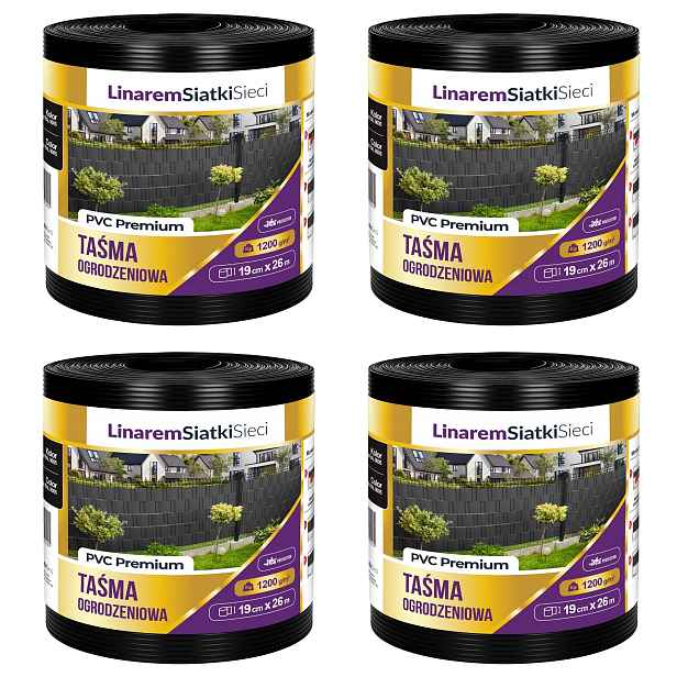 Stínící Panelové Pásy Premium 1200g Černá Pro Panelové Oplocení 19x26m x4