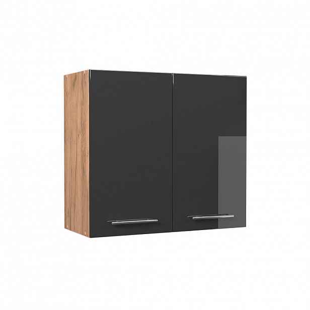 Vicco VĚŠÁK NA STĚNU Fame-Line, Antracitový vysoký lesk/Zlatý mocný dub, 80 cm