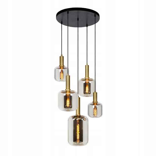Závěsná lampa zlatá Joanet s teplým leskem nad stolem 15/65/Lucide