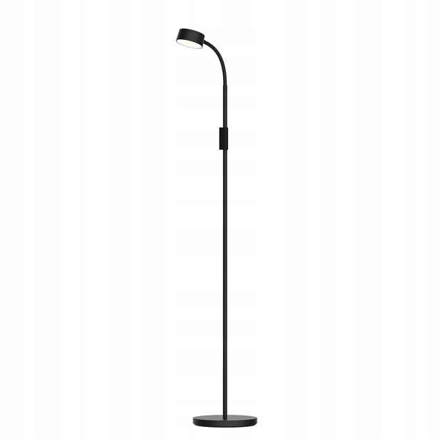 Stojací Led lampa na čtení, moderní černá, 110 cm Polux