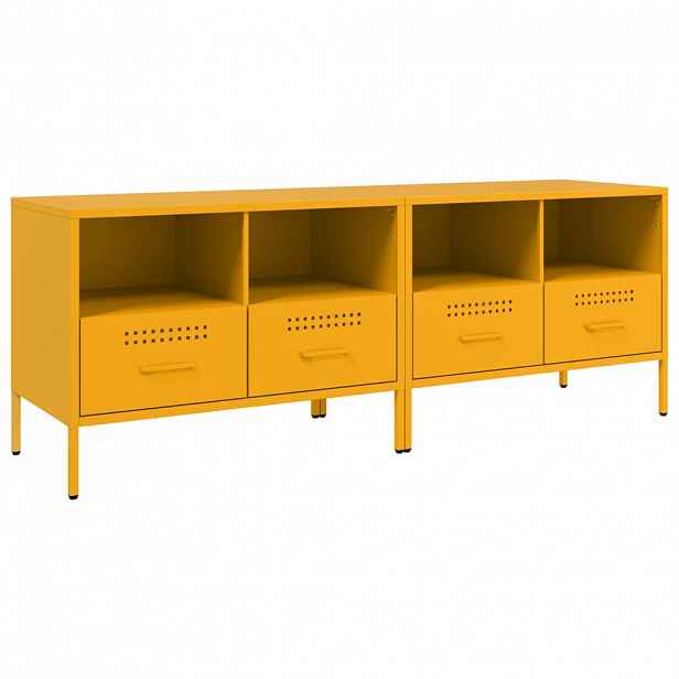 vidaXL TV skříňky 2 ks hořčicově žluté 68 x 39 x 50,5 cm ocel