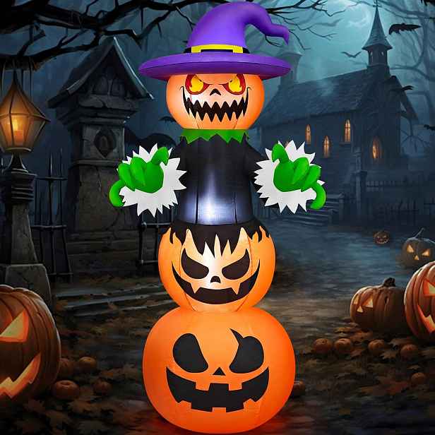 Nafukovací dýně na Halloween, 183 cm, pro venkovní použití, Led