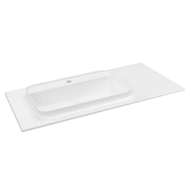 Sapho BRAHEA umyvadlo 96,6x51,5cm (75+20), rockstone, levé, bílá mat