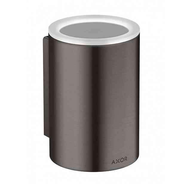 Axor Universal Circular - Držák kartáčků a pasty, sklo/kartáčovaný černý chrom 42804340