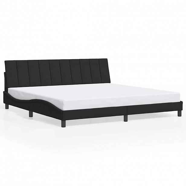 vidaXL Rám postele bez matrace Hanko černý 200 x 200 cm samet