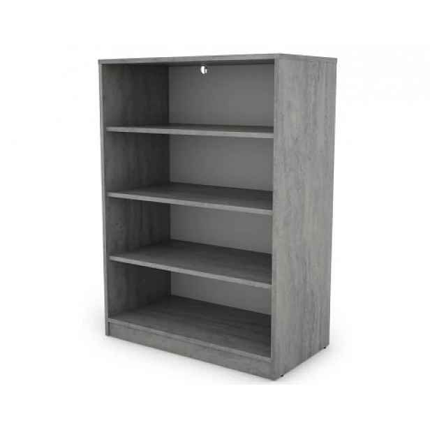 Polovysoký regál Carlos, šedý beton, šířka 75 cm