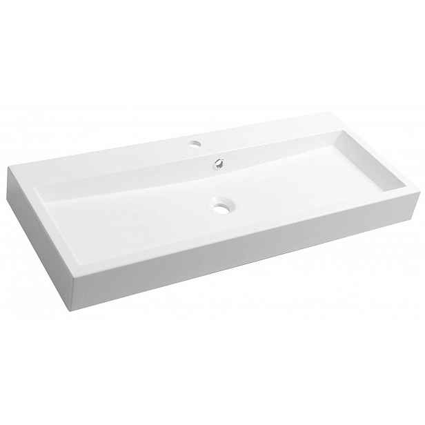 Sapho Orinoko - Umyvadlo 100x42 cm, s přepadem, otvor pro baterii, bílá OR100