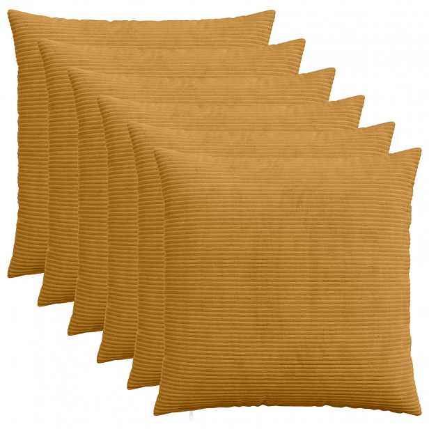 vidaXL Povlak na polštář 6 pcs HEERLEN Žlutá 60 x 60 cm manšestr