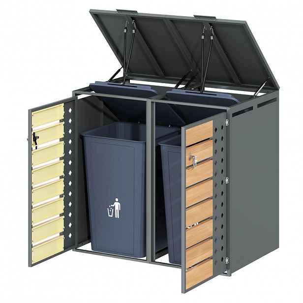 FLIEKS BOX NA ODPADKOVÉ NÁDOBY, 2 dveře, uzamykatelný