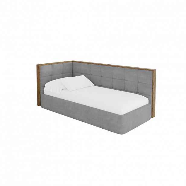 ALTDECOR JEDNOLŮŽKOVÁ POSTEL pro mládež s úložným prostorem, vpravo - SOVY 80x200 šedá