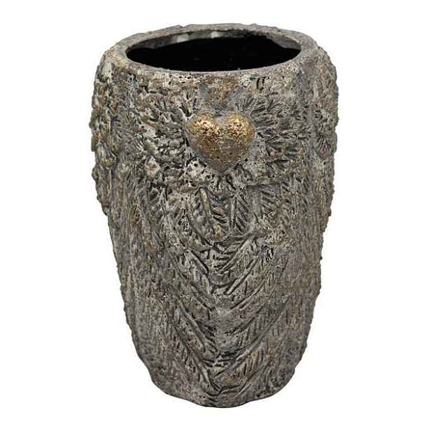 Bronzovo - hnědý antik obal na květináč/ váza Topf - 18*18*26 cm Exner