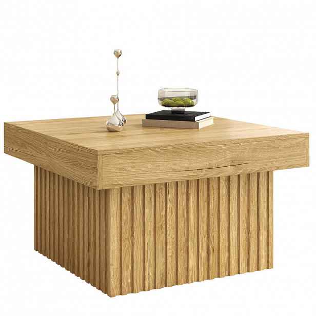 Modfu KONFERENČNÍ stolek z MDF a dřevotřísky 79x79x46 cm přírodní, snadná údržba a univerzální využití