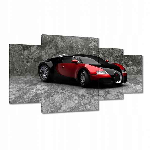 Obrazy 160x90 Bugatti Veyron Červená