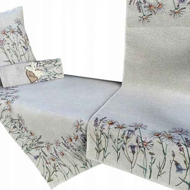 Ubrus na stůl Eden Levandule a sedmikrásky 100 x 100 cm Chenille 1 x 1 m