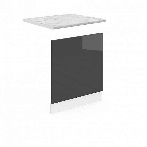 Vicco PŘEDNÍ PANEL R-Line Antracitový vysoký lesk 60 cm s pracovní deskou
