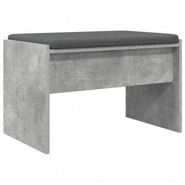 vidaXL Chodbičková lavice s polštářem Betonově šedá 63 x 38 x 40 cm
