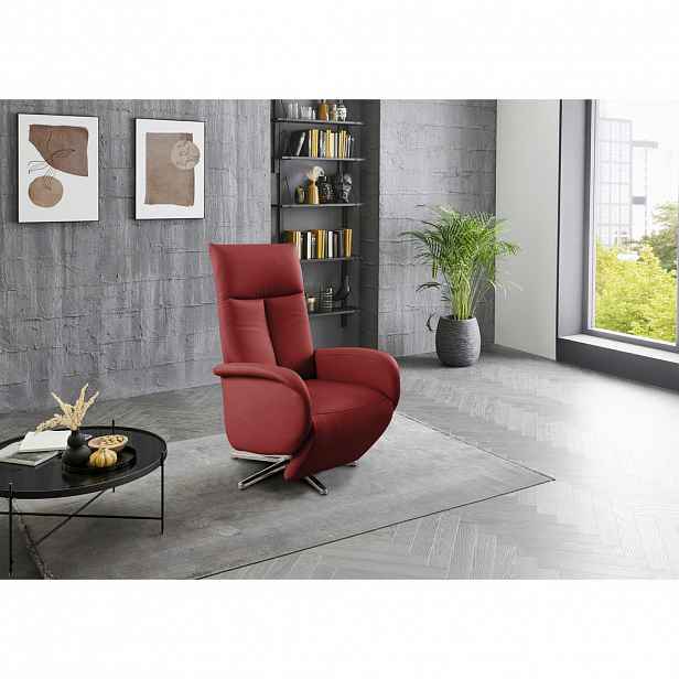 Sit & More RELAXAČNÍ KŘESLO, kůže, červená