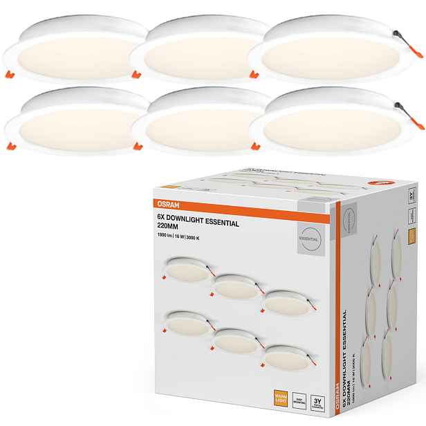 6x Podomítkové stropní svítidlo Halogenové Led Očko Spot 18W 1600lm 3000K