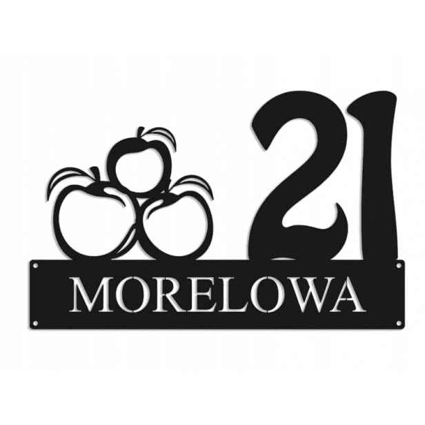 Číslo Na Dům 60 cm Tabule Adresa Ocel 2 mm ulice Meruňková