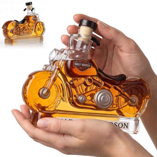 Karafa na alkohol Motocykl 350 ml s víkem, ozdoba do obývacího pokoje a baru