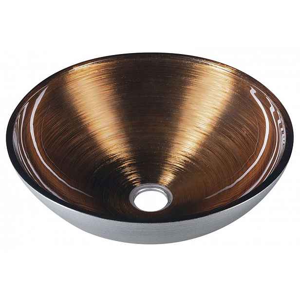 Sapho Murano - Umyvadlová mísa Wenge, průměr 40 cm, bez přepadu, měděná/stříbrná AL5318-66