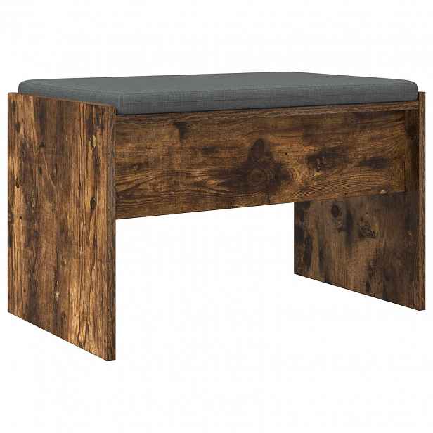 vidaXL Chodbičková lavice s polštářem Kouřový dub 63 x 38 x 40 cm