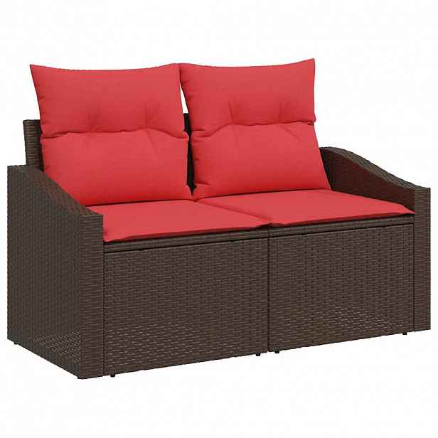 vidaXL Zahradní sofa Hnědá 123 x 62 x 69cm polyratan