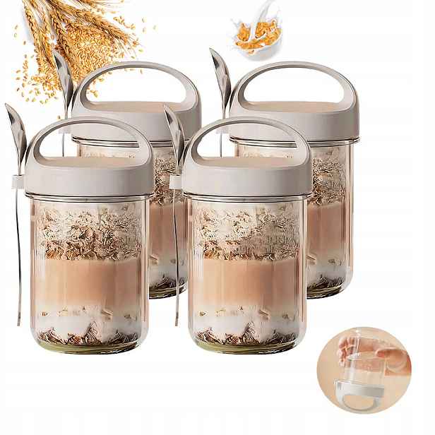 Sklenice Na Jogurt Ovesnou Kaši Overnight Oats Hermetické Víčka
