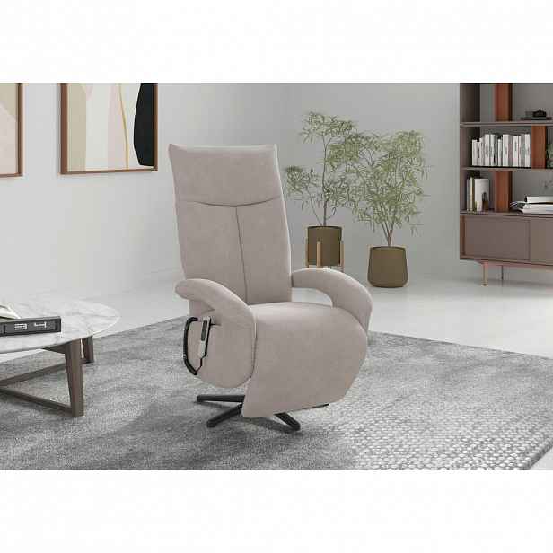 Sit & More RELAXAČNÍ KŘESLO, textil, šedobéžová