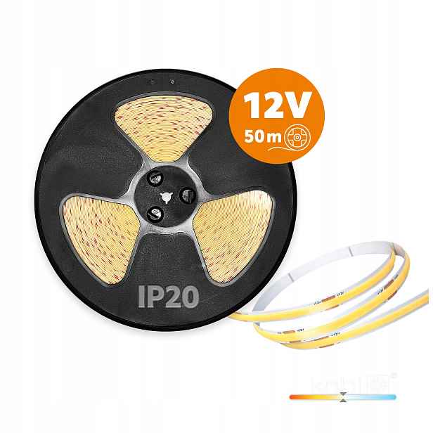 Led pásek Cob 12V 50 m 10W/m 4000K 500lm IP20 Tramo 320 Kobi