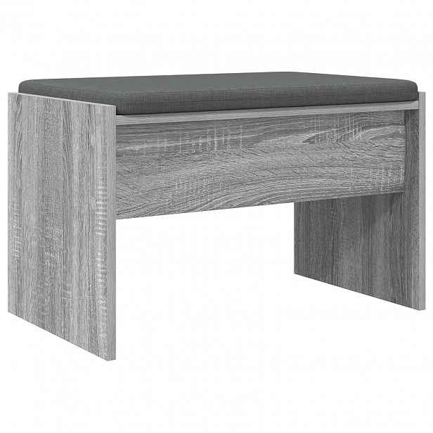 vidaXL Chodbičková lavice s polštářem Šedá Sonoma 63 x 38 x 40 cm