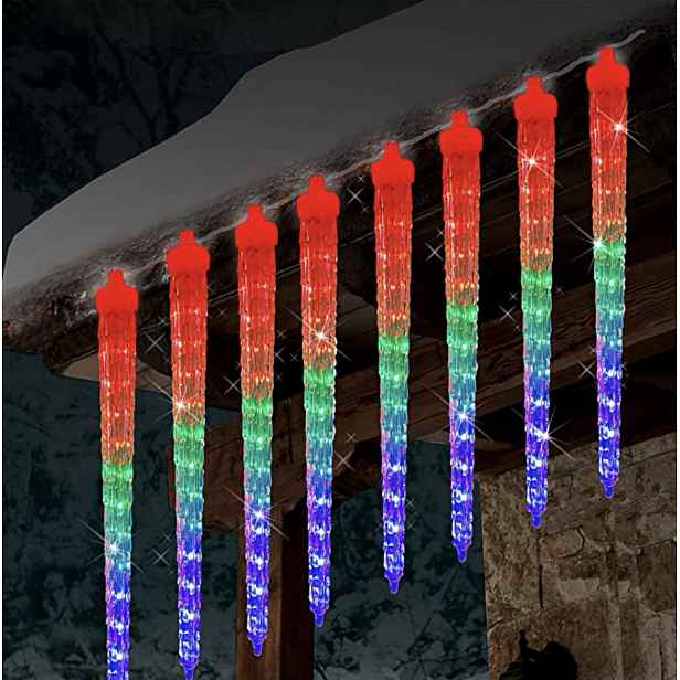 Lampičky Rampouchy Meteory Padající Sníh 40 CM 8 Barev