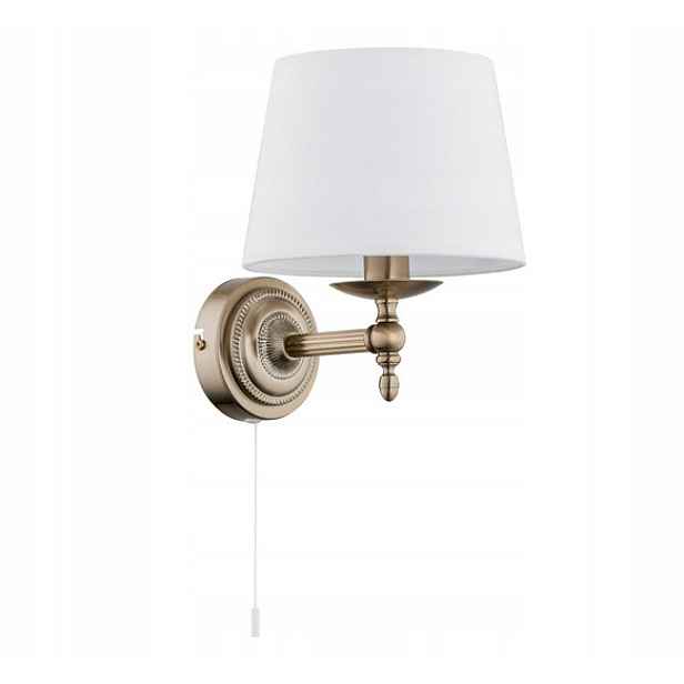 Nástěnná lampa roksana 1x40w e14 mosaz zlatá bílá Alfa