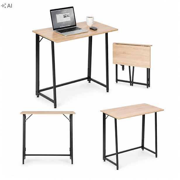 Skládací počítačový stůl 80x45 cm Stolek pod notebook Loft Světlý dub