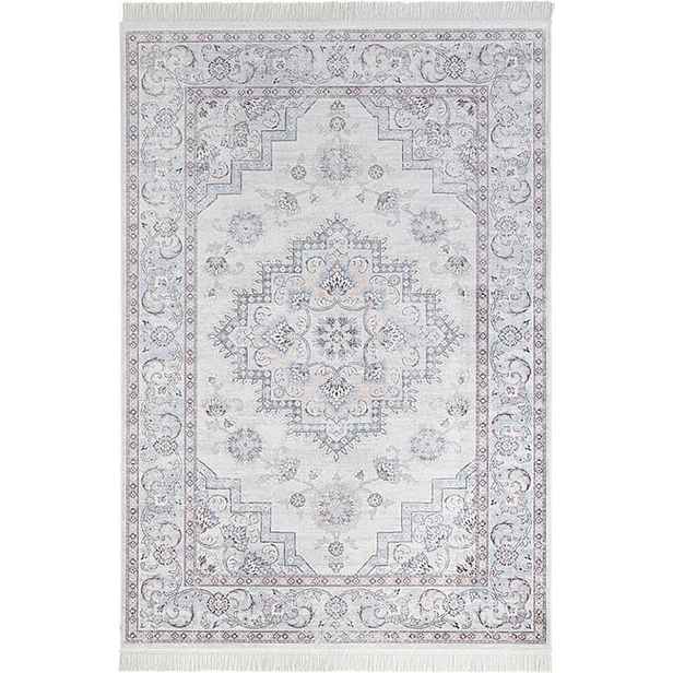 Koberec do obývacího pokoje 95x140 cm, tradiční klasický modro-růžový vzor