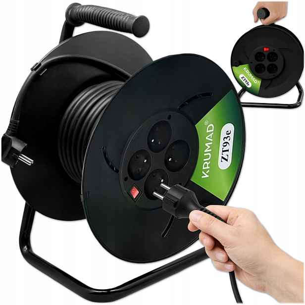 Prodlužovací Kabel 50M Konstrukce 3×1 4 Zásuvky 2000W Buben