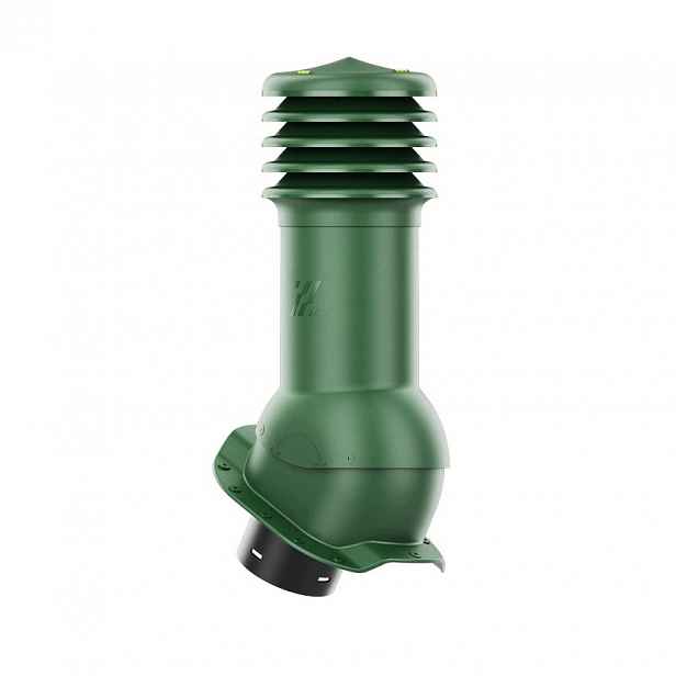 Větrací komín HiVent pro plechovou střešní krytinu, profil R, průměr 125 mm, zelený